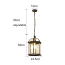 GobekUsa Black Rustic Outdoor Hanging Lantern Light with Clear Glass Flush Mount Fixture