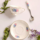 GobekUsa Bone China Tea Cup Set with Saucer Spoon - Elegant Black Tea Party Coffeeware