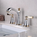 GobekUsa Black & Gold Brass Bathroom Sink Faucets Double Handle Waterfall Faucet