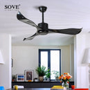 GobekUsa 52" DC Remote Control Plastic Blade Ceiling Fan (No Lights)