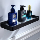 GobekUsa Black Aluminum Glass Shelf 20-45cm Square Bathroom Rack