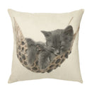 GobekUsa Cute Cat Face Decorative Cushion Cover Soft Linen Pillow for Home Sofa