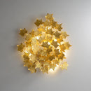 GobekUsa LED Golden Maple Leaves Wall Sconce for Bedroom and Corridor