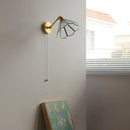 GobekUsa Green Glass LED Wall Lights with Pull Chain Switch, Copper Finish