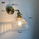 GobekUsa Amber Glass LED Wall Light Fixtures On/Off Switch Nordic Modern Sconce