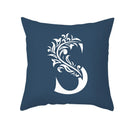 GobekUsa Blue Letter Pillowcase Solid Color Fleece Sofa Cushion, 45x45CM