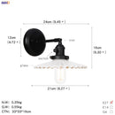 GobekUsa Glass Ball Wall Light Switch Hallway Bathroom Mirror Stair Black Wall Sconce