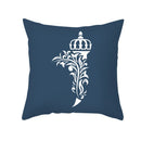 GobekUsa Blue Letter Pillowcase Solid Color Fleece Sofa Cushion, 45x45CM