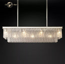 GobekUsa LED Glace Rectangular Chandelier Light for Dining Kitchen Living Room