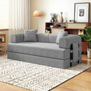 Convertible Sleeper Sofa Bed with Velvet Upholstery & Iron Frame