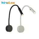 GobekUsa LED Reading Wall Lamp 3W Flexible Hose Sconce for Bedroom Study & Book Light