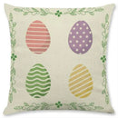 GobekUsa Easter Rabbit Eggs Linen Pillowcase 45*45CM