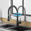 GobekUsa LED Kitchen Faucet Single Hole Pull Out Spout Black Mixer Tap