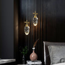 GobekUsa Gold Crystal Pendant Light Chandelier for Living Room Kitchen LED Art Deco
