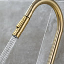 GobekUsa Brushed Gold Pull Out Kitchen Faucet - SUS 304 Stainless Steel