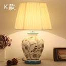 GobekUsa Chinese Bird Flower Ceramic Table Lamp for Bedroom Living Room Bedside