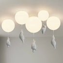 GobekUsa Cartoon Bear Ceiling Light for Kids' Rooms, LED Fixture Bedroom Decor