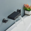 GobekUsa Black Bronze Wall Mounted Waterfall Bathroom Faucet with Dual Handles