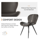 Upholstered Dining Chairs Set of 4 — Midcentury PU Leather, Metal Legs