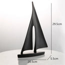 GobekUsa Abstract Resin Sailboat Ferry Triangle Ornament - Golden Home Decor Craft