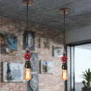 GobekUsa Industrial Iron Water Pipe Pendant Light - Retro E27 LED Hanging Lamp