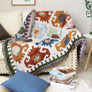 GobekUsa Geometric Tassel Sofa Cover - Bohemian Style Blanket Dust Cover