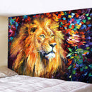 GobekUsa Lion Psychedelic Art Tapestry for Home Decoration Hippie Bohemian Living Room Wall Art