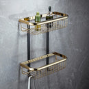 GobekUsa Gold & Black Bathroom Set - Shelf, Towel Rack, Holder, Brush Holder & More