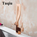GobekUsa Gold Brass Square Basin Faucet Single Handle Deck Mounted Bathroom Sink Mixer
