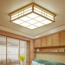 GobekUsa Japanese Tatami Wood Ceiling Light LED, Dining Bedroom Study Room Lighting