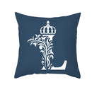GobekUsa Blue Letter Pillowcase Solid Color Fleece Sofa Cushion, 45x45CM