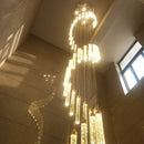 GobekUsa Golden LED Crystal Chandelier for Living Room Staircase