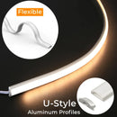 GobekUsa 0.5m/1m Flexible U Aluminum Profiles for LED Strip Lights
