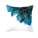 GobekUsa Blue Ink Gold Edge Geometric Cushion Cover - Polyester Throw Pillow Case