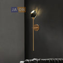 GobekUsa Crystal LED Wall Sconce for Bedroom Corridor - Designer Black Gold Wall Light