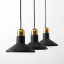 GobekUsa Black Travertine Cement Terrazzo Pendant Light Industrial Hat Light