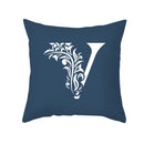GobekUsa Blue Letter Pillowcase Solid Color Fleece Sofa Cushion, 45x45CM