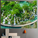 GobekUsa Forest Waterfall Art Tapestry: Boho Hippie Decor Yoga Mat Sofa Blanket