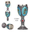 GobekUsa Dragon Skull Goblet: Gothic Resin Stainless Steel Wine Glass for Cocktail Bar Party