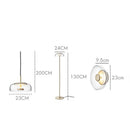 GobekUsa Circular Glass Lampshade Floor Lamp for Living Room Office LED Lights