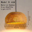 Handwoven Rattan Bamboo Pendant Light in Black