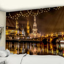 GobekUsa City Night Scene Tapestry with European London Style Wall Hanging