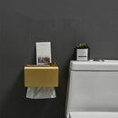 GobekUsa Aluminum Brushed Gold Toilet Paper Holder Rack Tissue Box - Bathroom Roll Storage