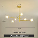GobekUsa Black/Gold G9 LED Chandelier for Living Room Bedroom Modern Pendant Lighting