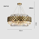 GobekUsa Gold LED Crystal Clear Art Deco Chandelier for Foyer