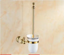 GobekUsa Brass Jade Bathroom Hardware Set: Corner Shelf, Paper Holder, Towel Bar, Soap Basket, Rack.