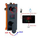 GobekUsa LED Shower Faucet Set Rain Waterfall System with Remote Control & Colorful Ceiling Display