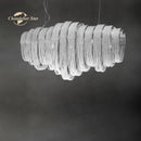 GobekUsa Crystal Circle LED Tassel Chandelier: Modern Luxury Pendant Hanging Light Fixture for Bedroom and Living Room