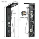 GobekUsa LED Light Shower Faucet System: Rainfall, Massage Jets, Waterfall Panel with Temperature Control