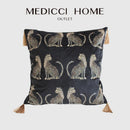 GobekUsa Leopard Cheetah Wildlife Animals Print Tassels Throw Pillow Cover - Couch Sofa